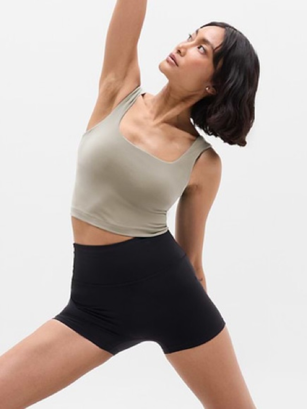 Athleta Athletic Transcend Square Neck Crop Sports Bra